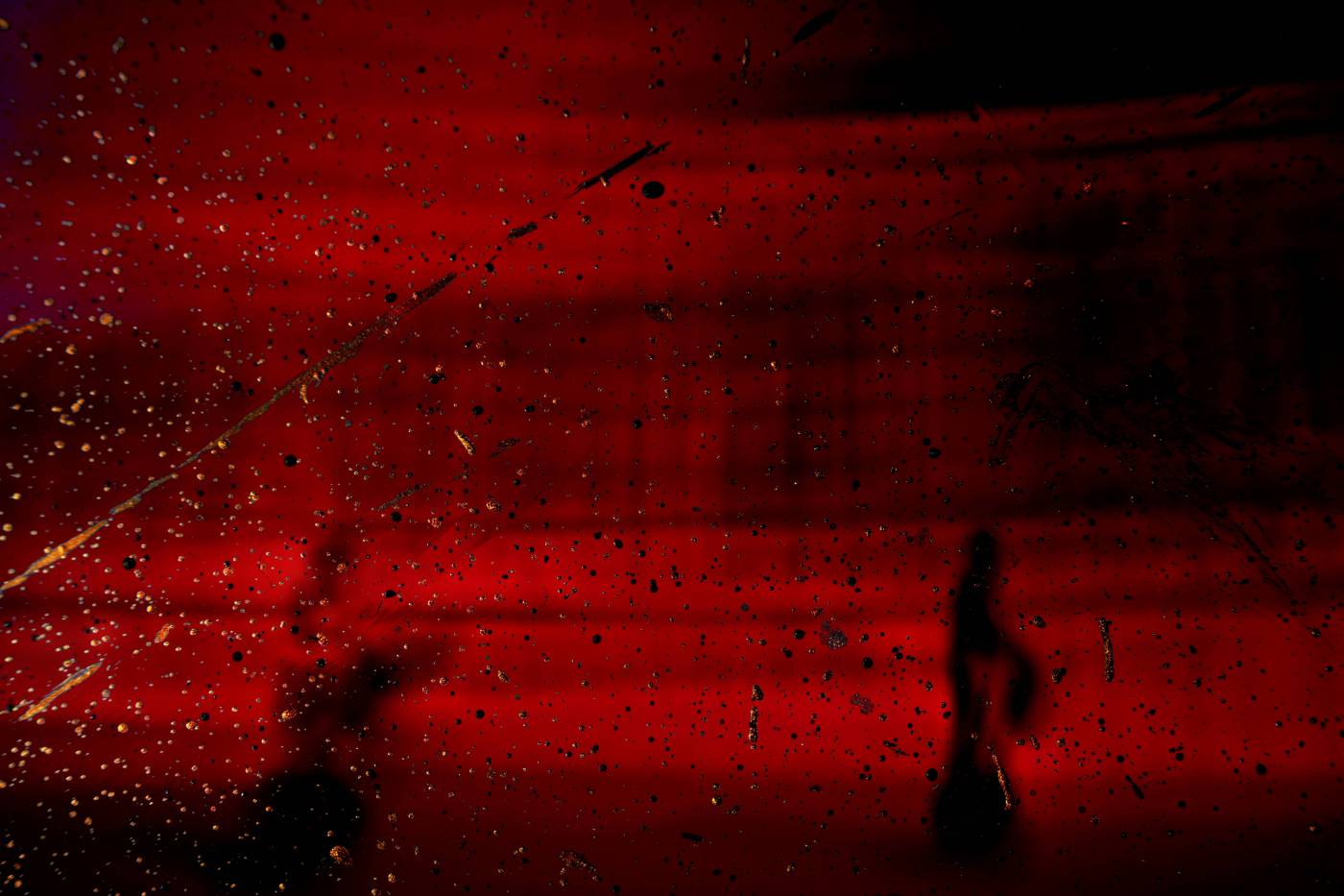 Experimental red glass wall brown picture