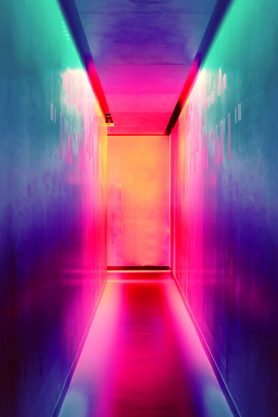 neon multicolored hallway picture