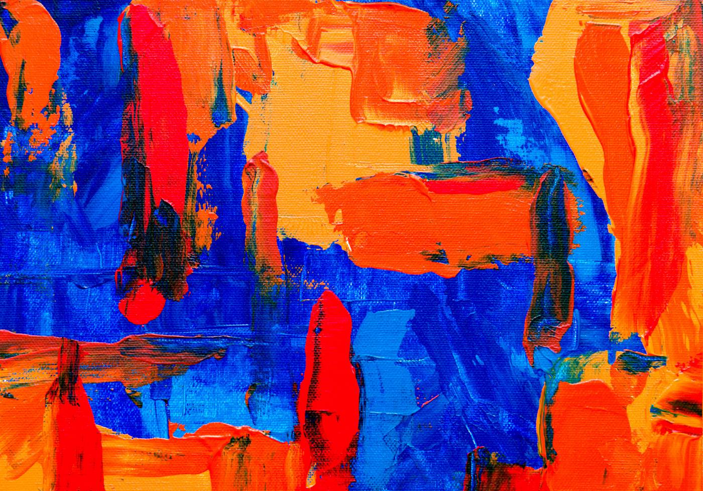 paint blue and orange abstract canvas painting modern art picture