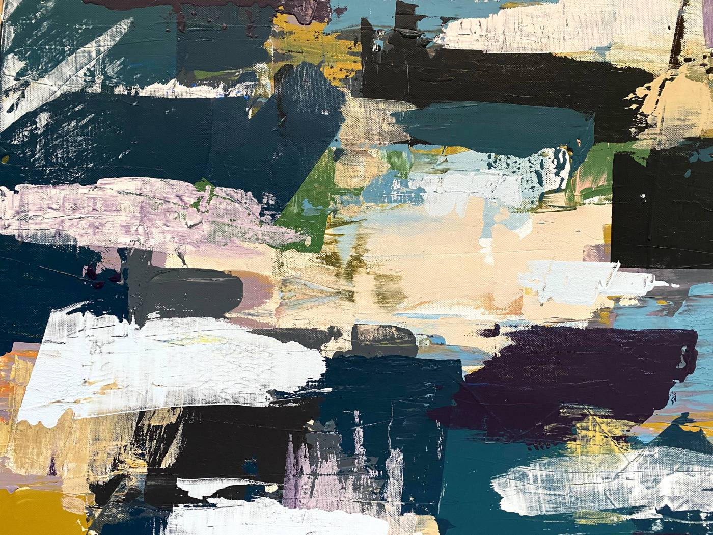 pattern yellow green and white abstract painting art picture