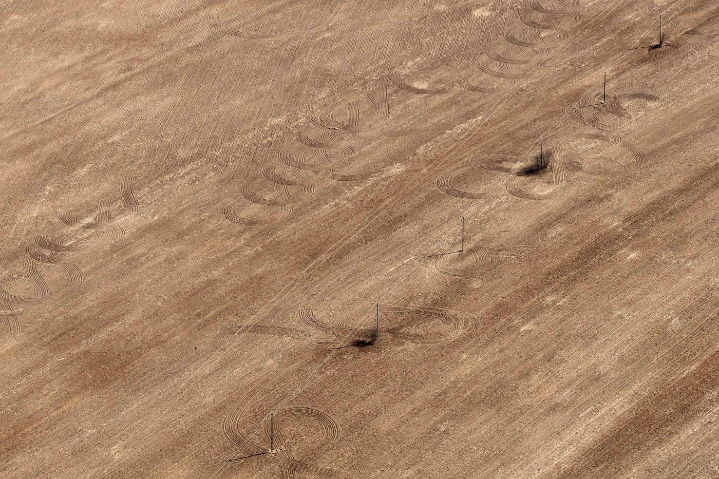 russia aerial photo of brown field with electric line vladimir oblast picture