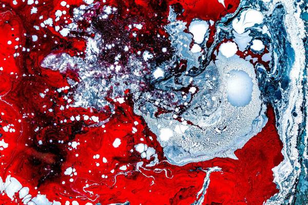 pattern blue and red abstract painting abstract