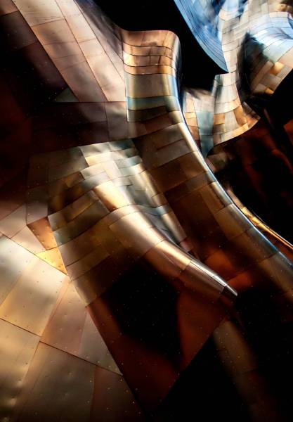 architecture wave of brown metal 3D artwork 