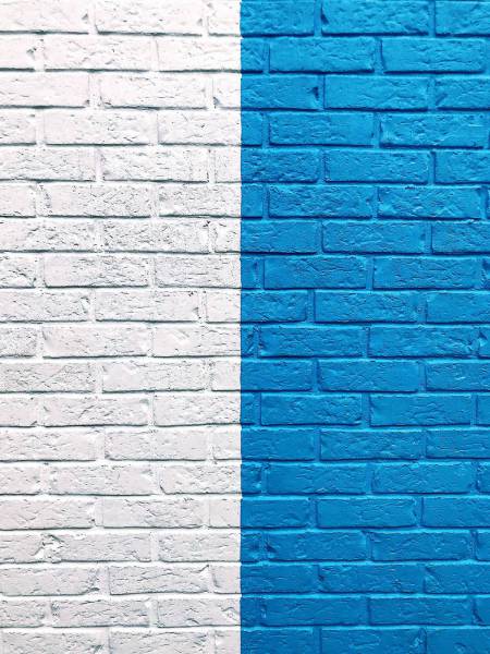  blue and white painted wall 