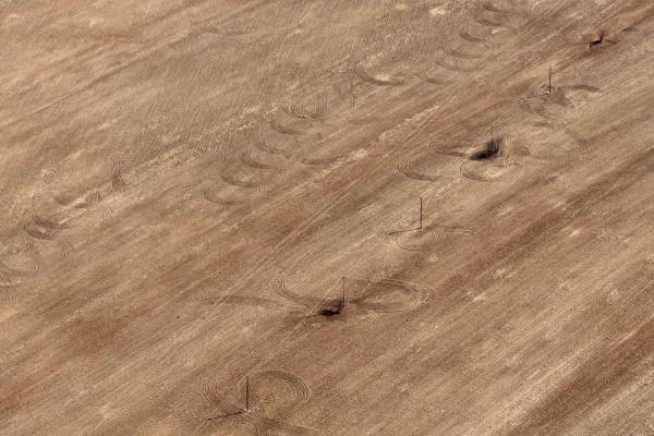 russia aerial photo of brown field with electric line vladimir oblast