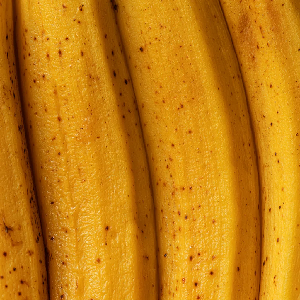 banana texture close-up yellow fruit surface organic spots an
