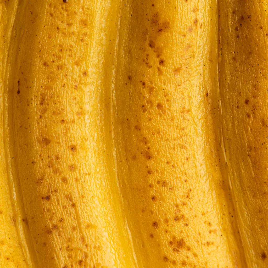 banana texture close-up yellow fruit surface organic spots an
