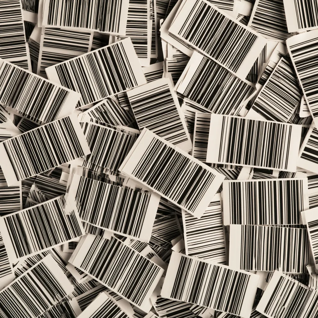 barcode texture dense collection of overlapping retail barcod