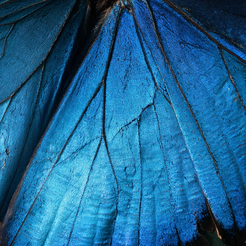 butterfly texture blue morpho wing surface iridescent blue sc