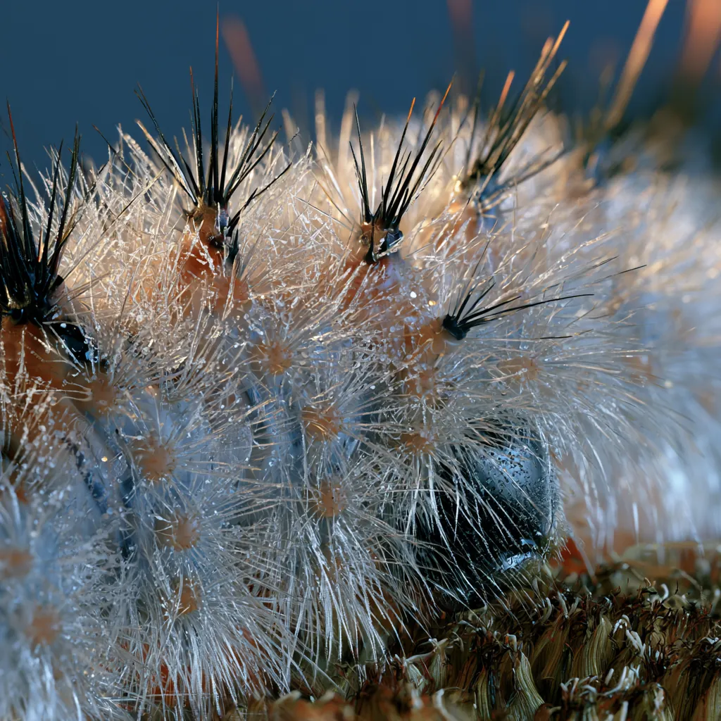 caterpillar texture spiky caterpillar surface sharp branching