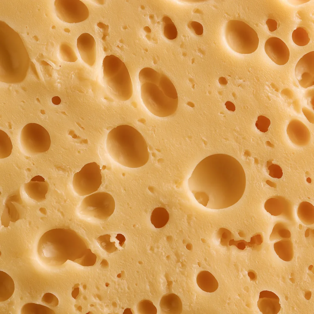 cheese texture porous cheese surface varied small holes warm