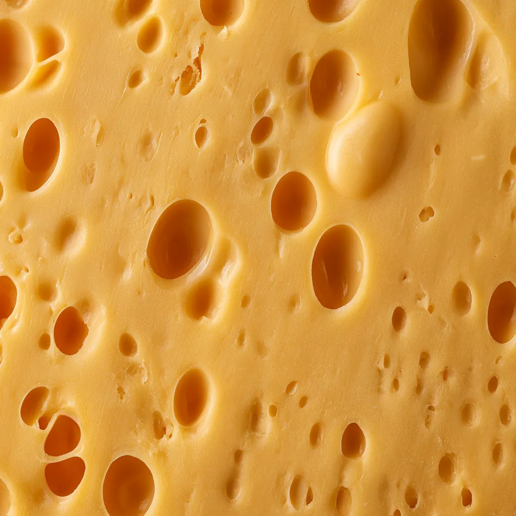 cheese texture porous cheese surface varied small holes warm