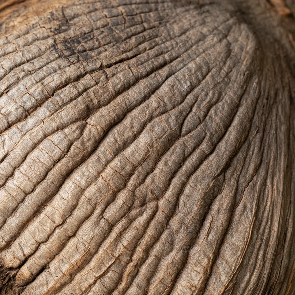 coconut texture mature coconut shell close-up ridged woody su