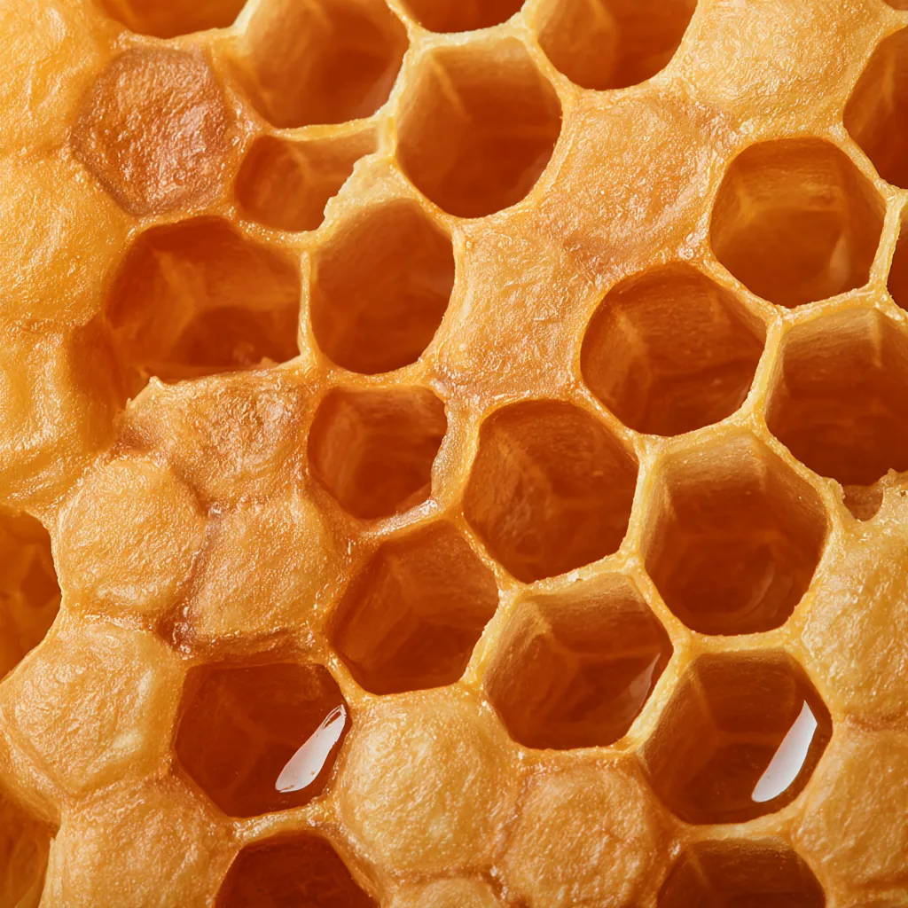 honeycomb texture geometric wax cell pattern warm golden colo
