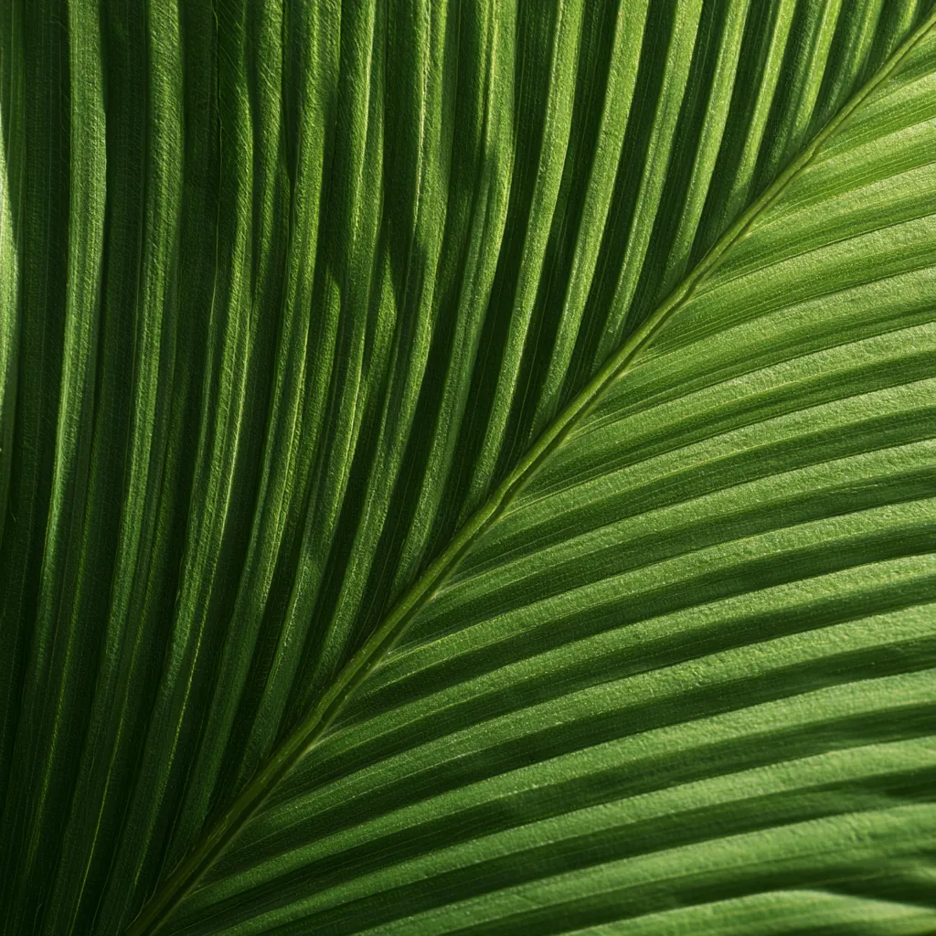 leaf texture palm leaf close-up linear ribbed structure natur