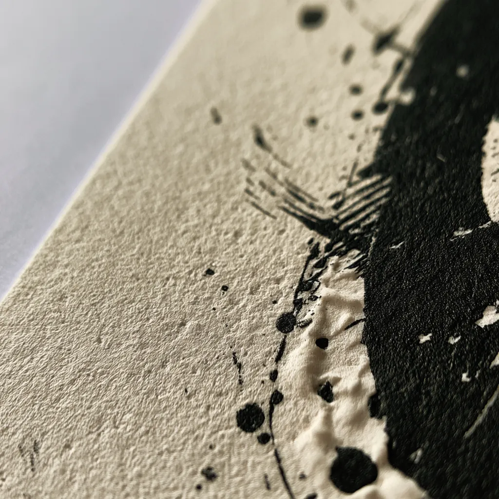 letterpress texture close-up artisanal print surface visible