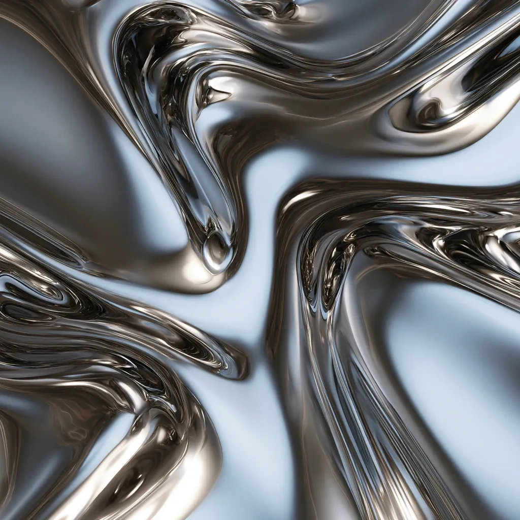 metallic texture realistic liquid metal chrome surface smooth