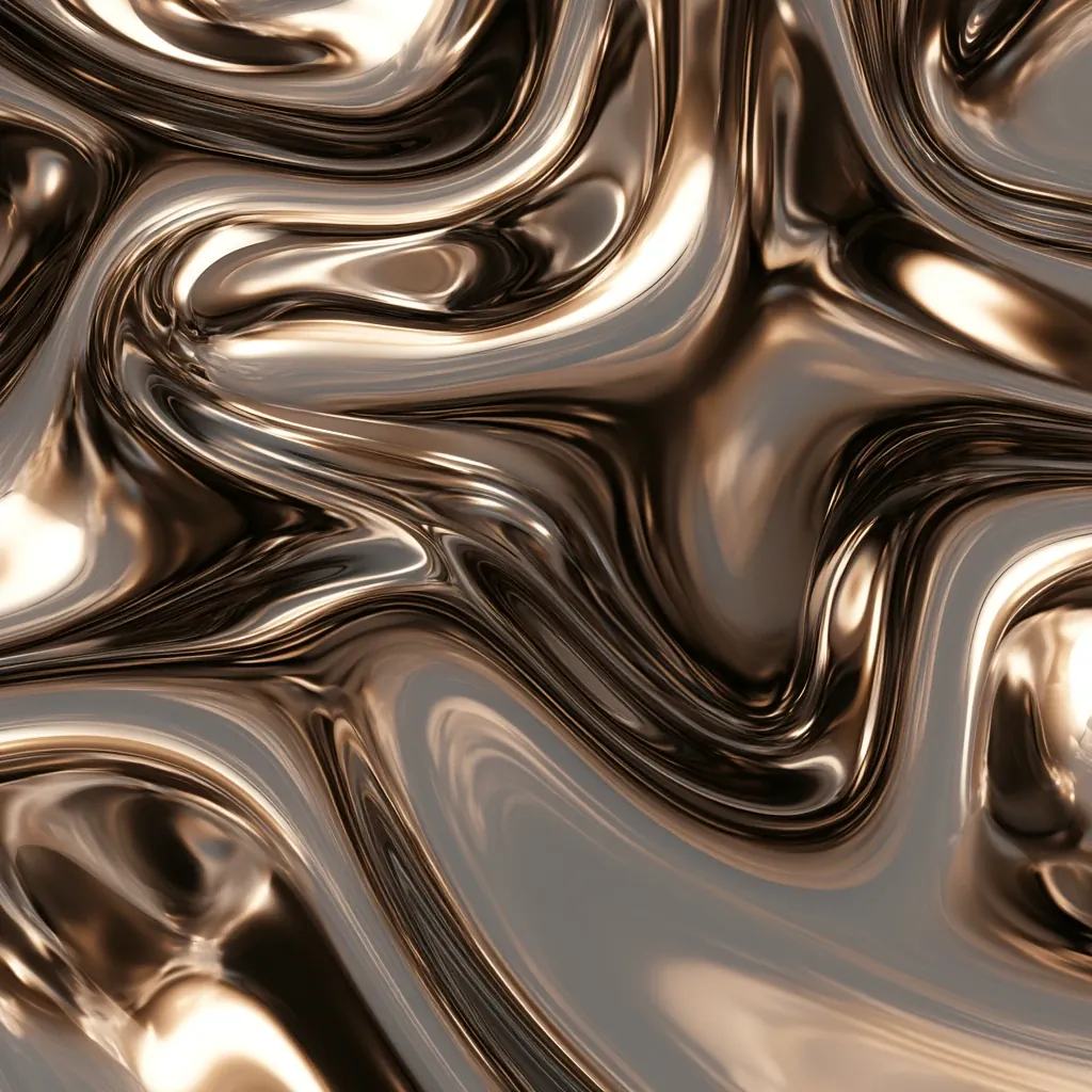 metallic texture realistic liquid metal chrome surface smooth