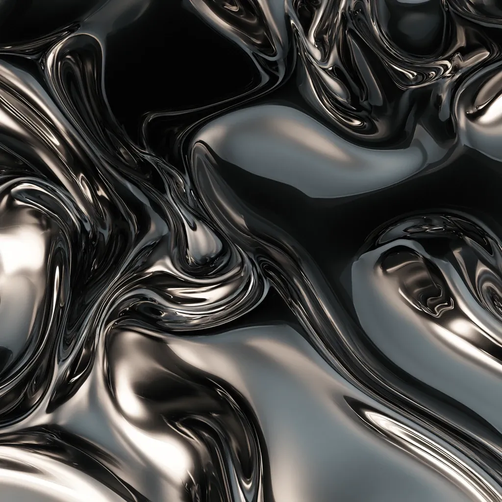 metallic texture realistic liquid metal chrome surface smooth