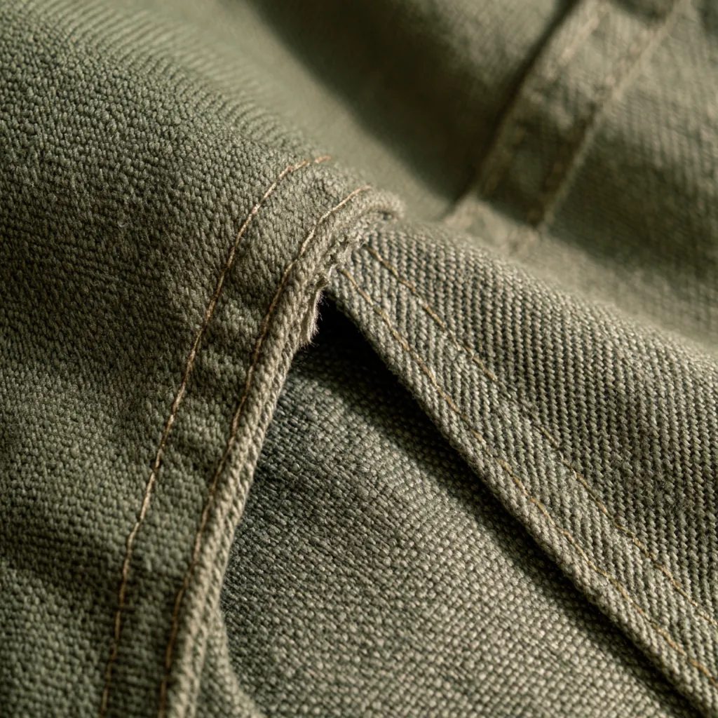 military texture khaki uniform fabric close-up dense twill we