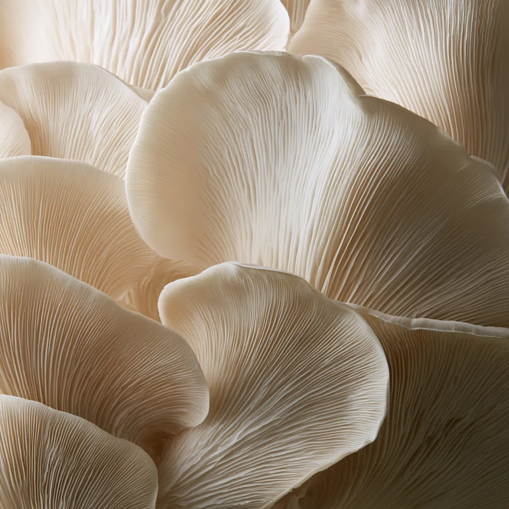 mushroom texture oyster mushroom gills close-up delicate laye