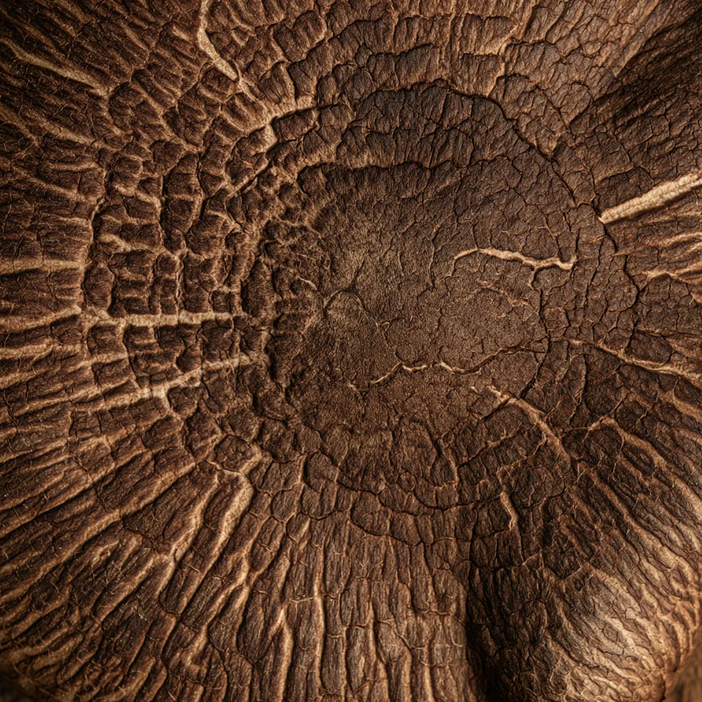 mushroom texture shiitake mushroom cap dark brown scales and