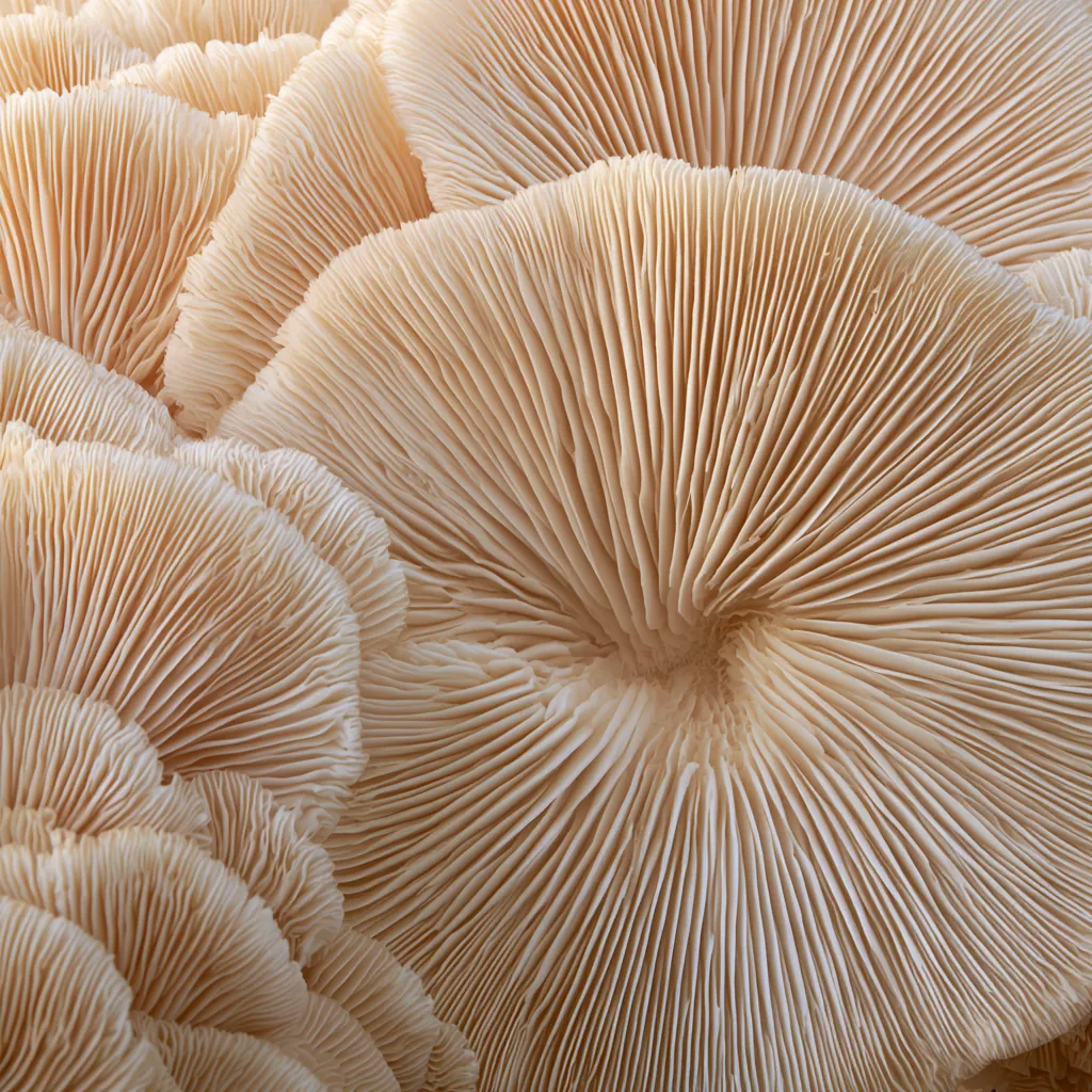 mushroom texture underside mushroom gills densely arranged ra
