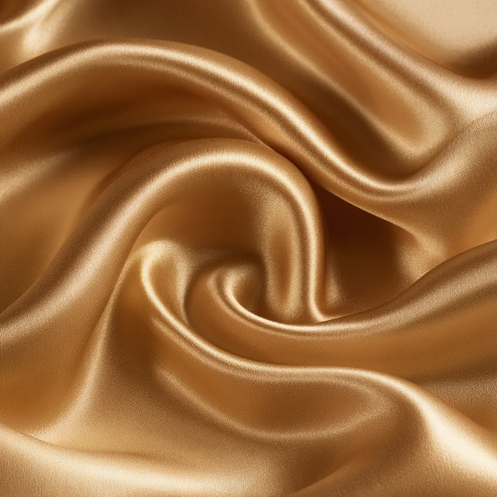 silk texture satin-like gold silk surface glossy folds refine