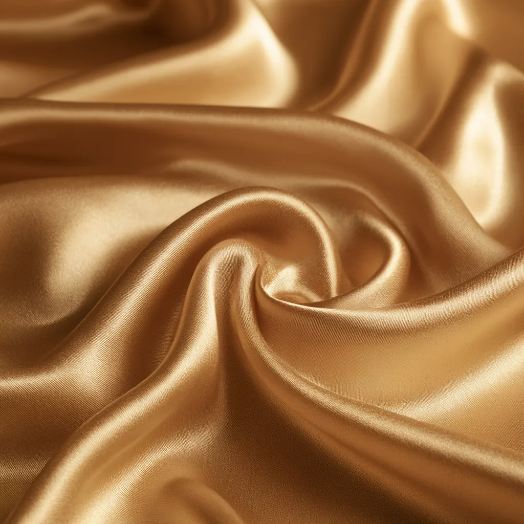 silk texture satin-like gold silk surface glossy folds refine