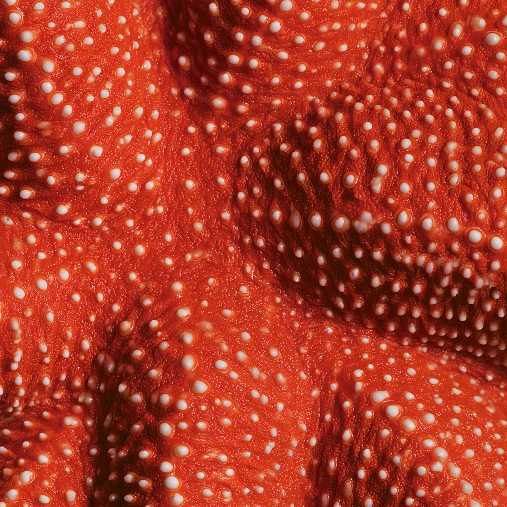 starfish texture red sea star surface small white nodules and
