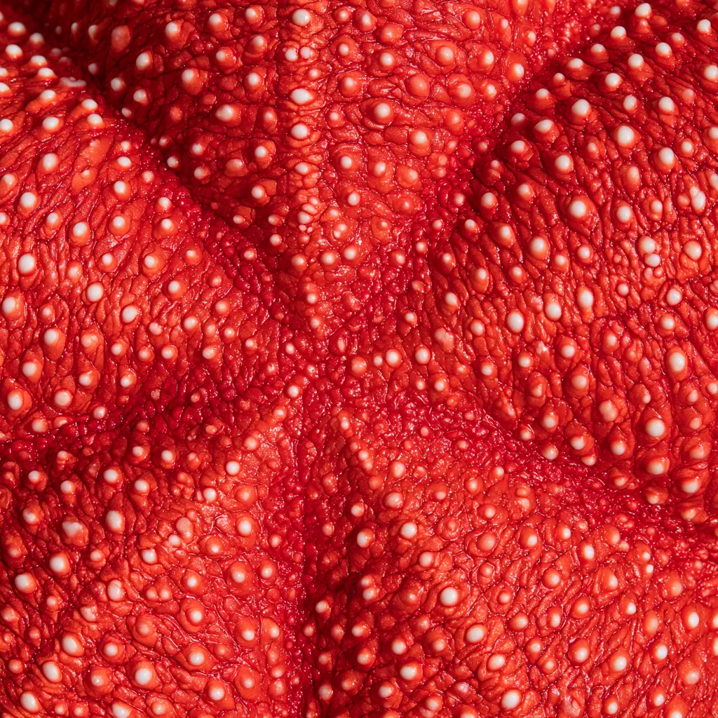 starfish texture red sea star surface small white nodules and