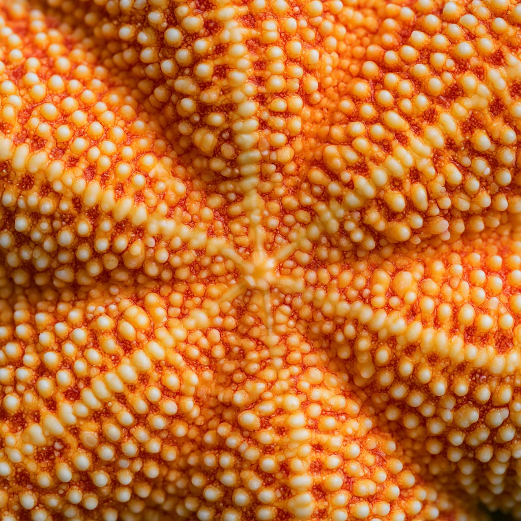 starfish texture tropical sea star close-up orange and yellow