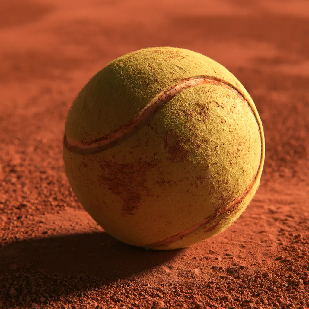 tennis ball texture worn clay-court tennis ball red dust embe