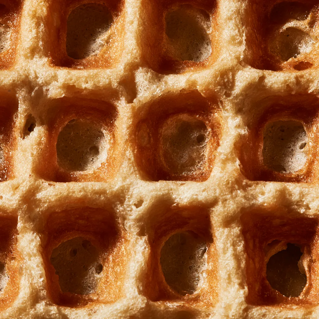 waffle texture crispy breakfast waffle macro irregular square