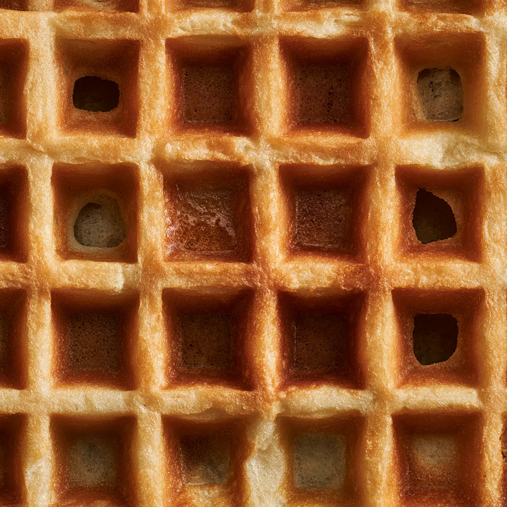 waffle texture crispy breakfast waffle macro irregular square