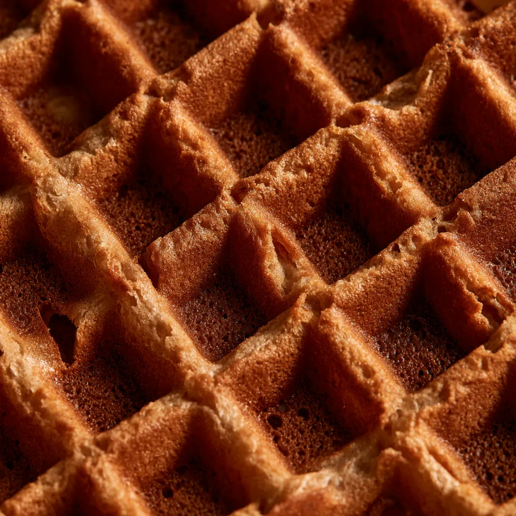 waffle texture dark toasted waffle surface crunchy ridges sub