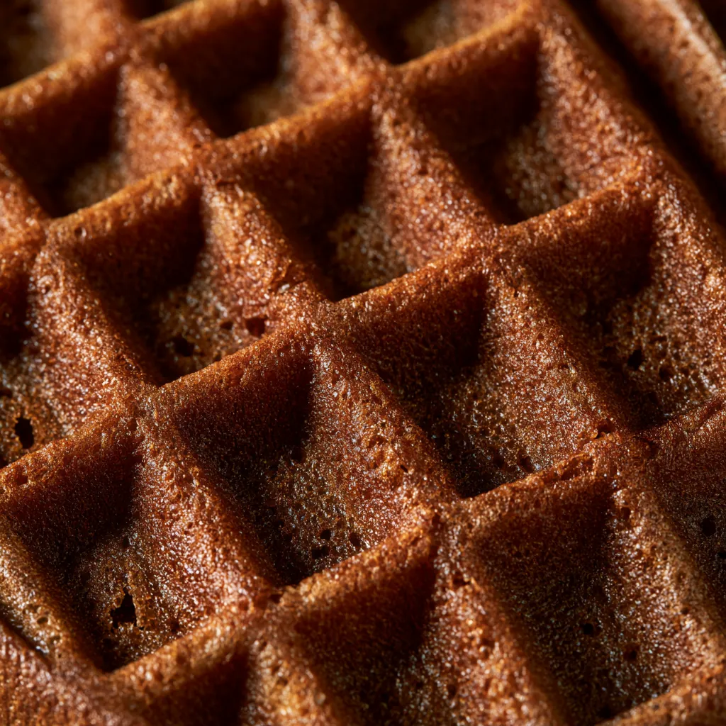 waffle texture dark toasted waffle surface crunchy ridges sub