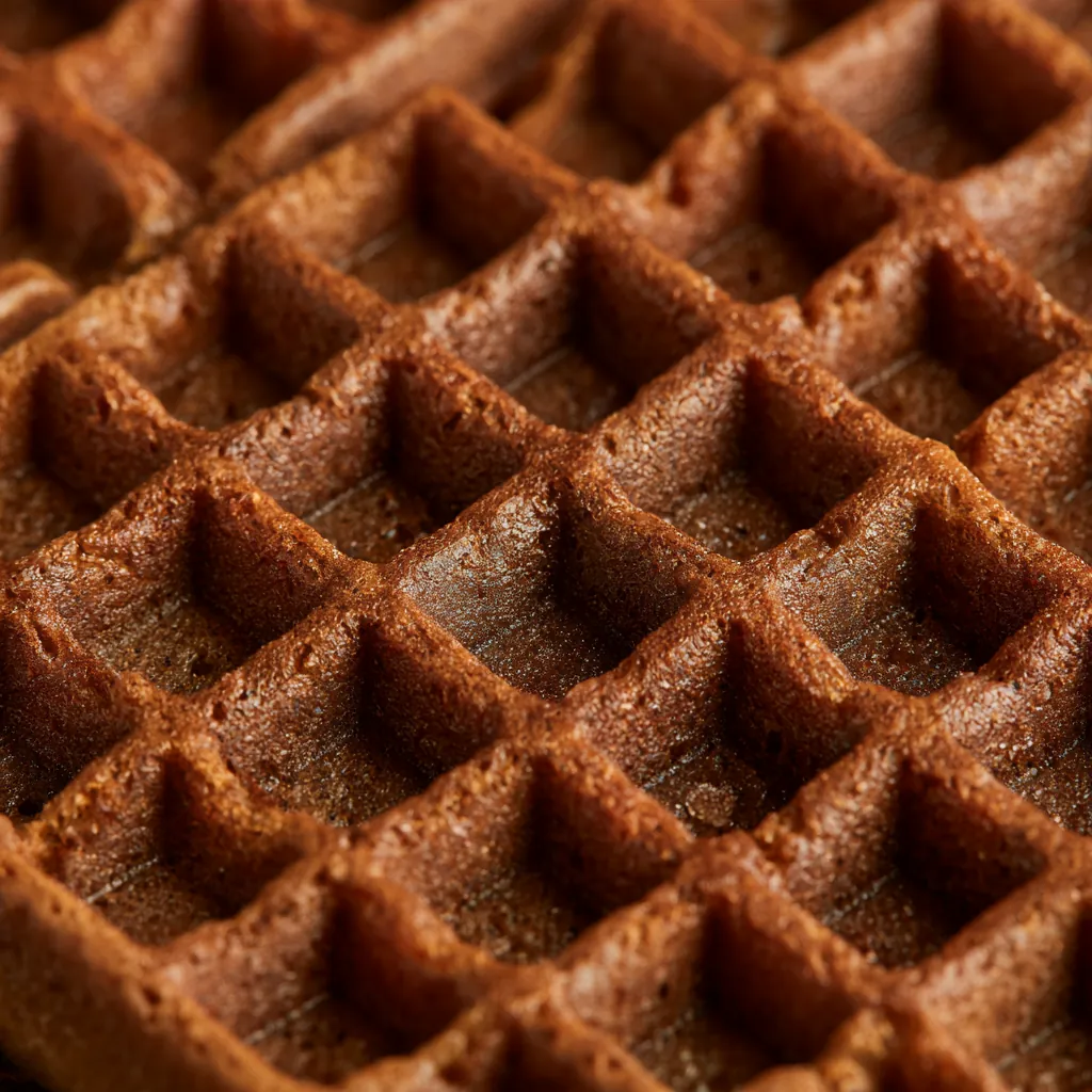 waffle texture dark toasted waffle surface crunchy ridges sub