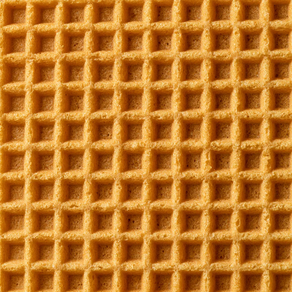 waffle texture full-frame square waffle pattern uniform golde